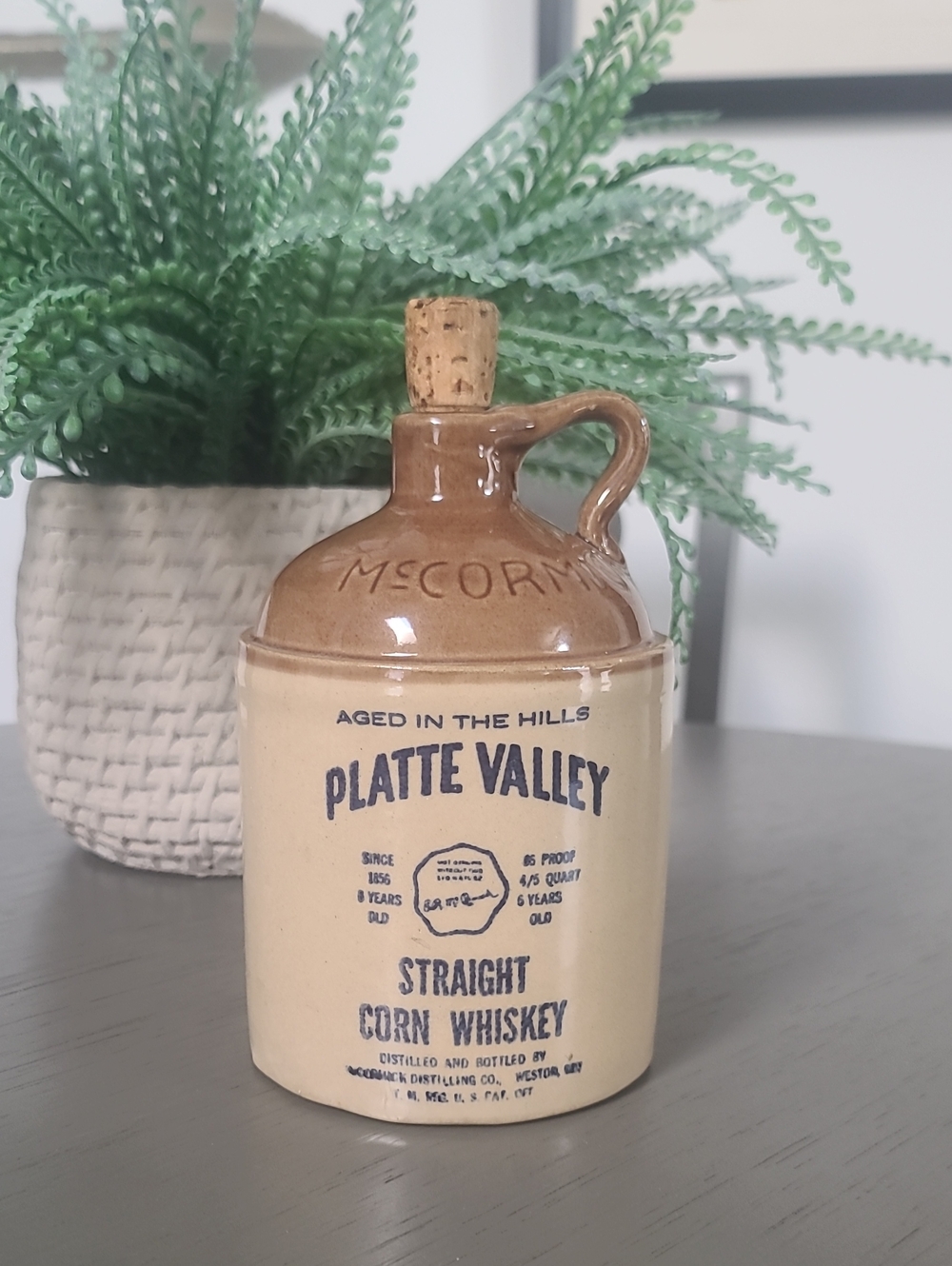 Mccormick Platte Valley 1972 Whiskey Jug